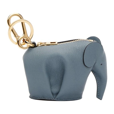 Shop Loewe Blue Elephant Charm Keychain In 5900 Stoneb