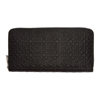 Shop Loewe Black Medium Anagram Continental Wallet In 1100 Black