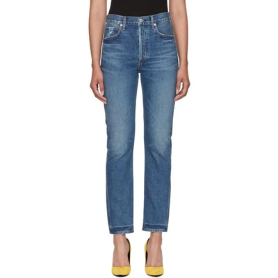 Shop Citizens Of Humanity Blue Charlotte Straight Jeans In Undertone