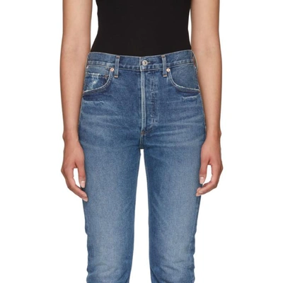 Shop Citizens Of Humanity Blue Charlotte Straight Jeans In Undertone