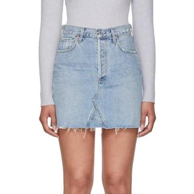 Shop Citizens Of Humanity Blue Astrid Miniskirt In Archive