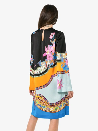 Shop Etro Eastern Print Shift Dress In Multicolour