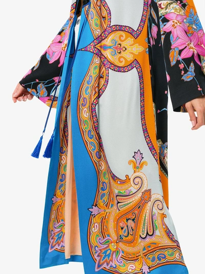 Shop Etro Cappotto Silk Robe In Multicolour