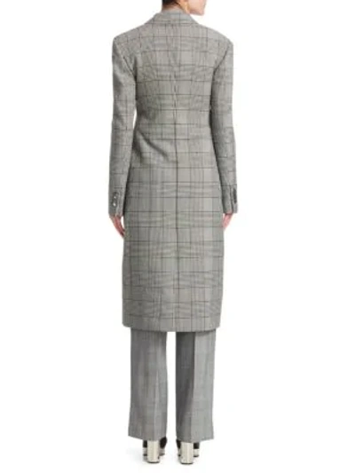 Shop Calvin Klein 205w39nyc Checkered Wool Coat In Brown