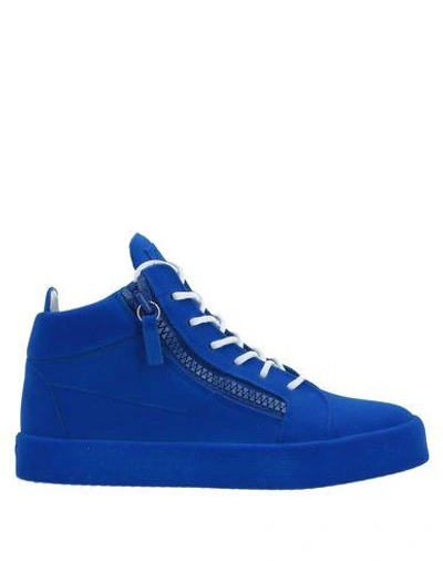 Shop Giuseppe Zanotti Sneakers In Bright Blue