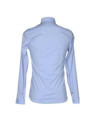 Shop Patrizia Pepe Man Shirt Sky Blue Size 36 Cotton, Polyamide, Elastane