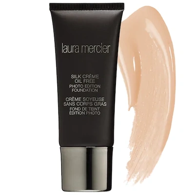 Shop Laura Mercier Silk Crème Oil Free Photo Edition Foundation Chai 1 oz/ 30 ml