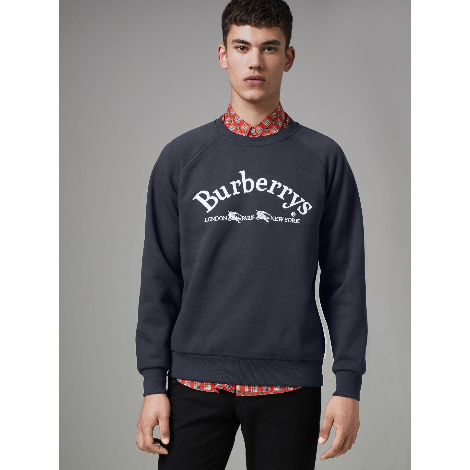 burberry embroidered archive logo jersey hoodie