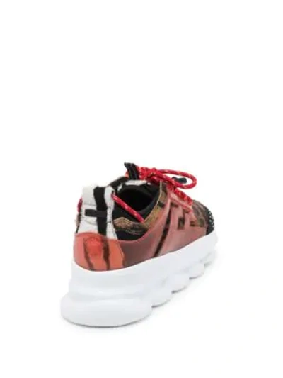 Shop Versace Chain Reaction Sneakers In Maculato Nero Rosso