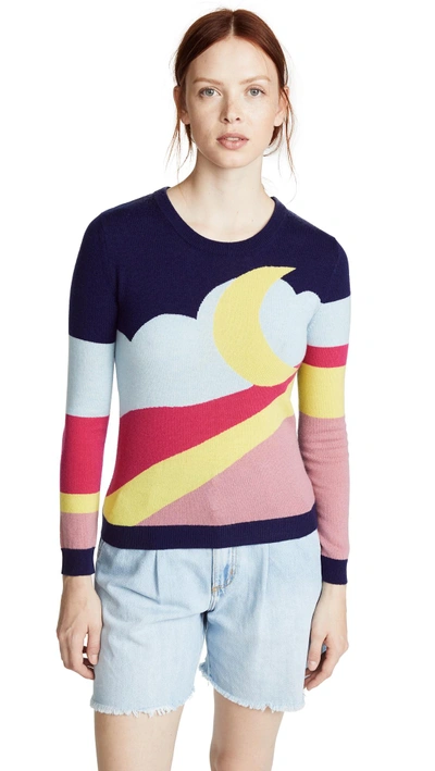 Shop Boutique Moschino Moon Landscape Sweater In Multi
