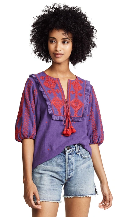 Shop Figue Sia Top In Eggplant