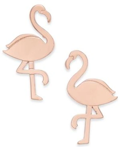 Shop Kate Spade New York 14k Rose Gold-plated Flamingo Drop Earrings