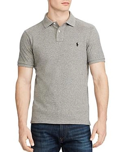 Shop Polo Ralph Lauren Cotton Mesh Custom Slim Fit Polo Shirt In Canterbury Heather