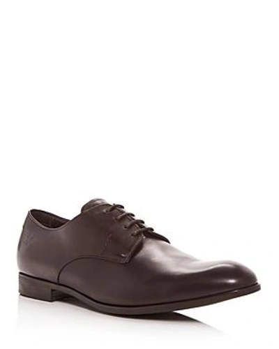 Shop Armani Collezioni Men's Leather Plain Toe Oxfords In Brown