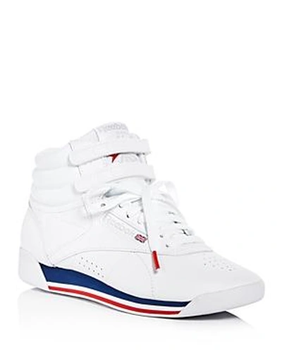 Reebok Women's Freestyle Retro Leather High Top Sneakers In White | ModeSens