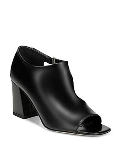 Shop Via Spiga Women's Eladine Leather Open Toe Block-heel Booties In Black