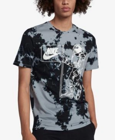 Shop Nike Men's Sportswear Graphic Tie-dyed T-shirt In Wolf Grey