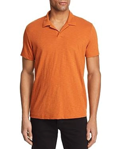 Shop Theory Willem Short Sleeve Polo Shirt In Marigold
