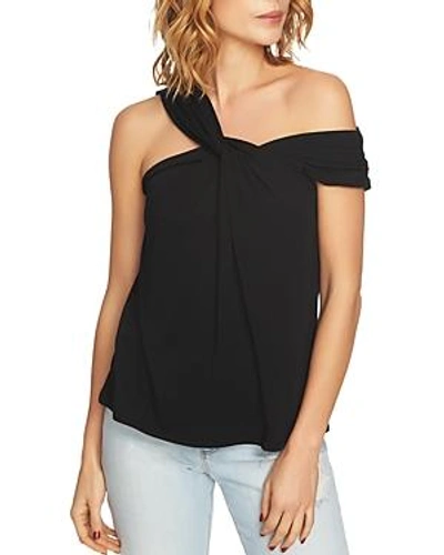 Shop 1.state Asymmetric Off-the-shoulder Tee In Rich Black