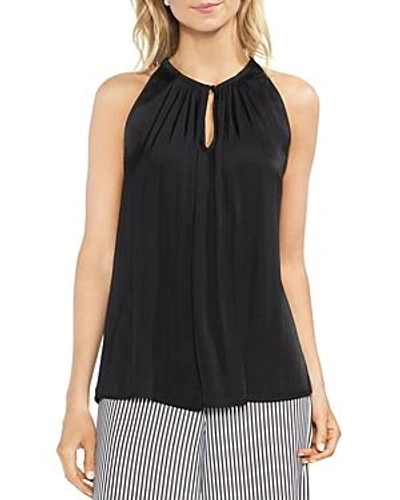 Shop Vince Camuto Keyhole Sleeveless Top In Rich Black