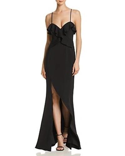 Shop La Maison Talulah Ruffled Mermaid Gown In Black