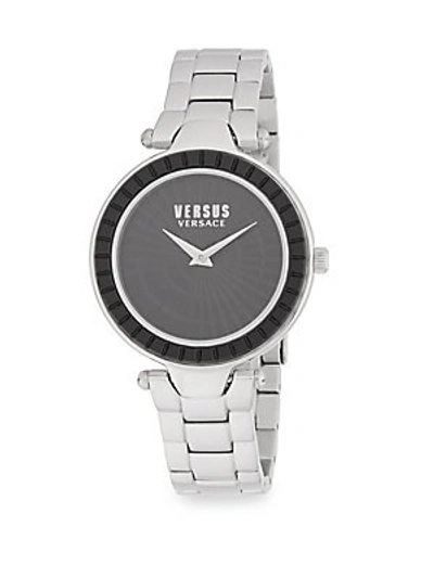 Shop Versace Stainless Steel Quartz Bracelet Watch In Grey