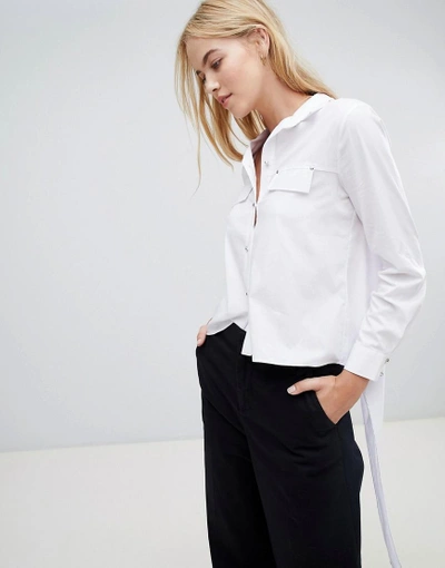 Shop Forever Unique Blouse With Tie Back - White