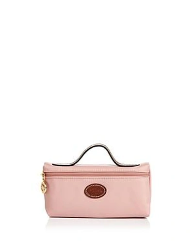 Shop Longchamp Le Pliage Cosmetics Case In Pinky/gold