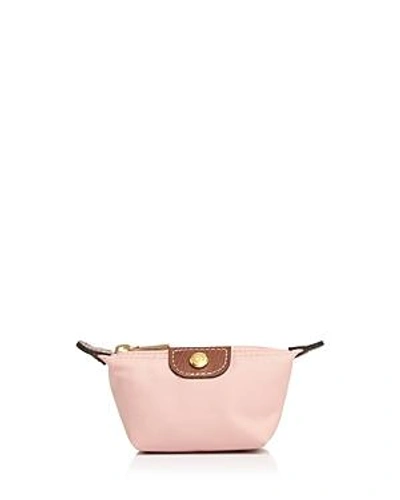 Shop Longchamp Le Pliage Coin Case In Pinky/gold