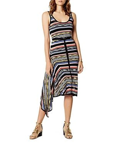 Shop Karen Millen Asymmetric Striped Dress In Multicolour