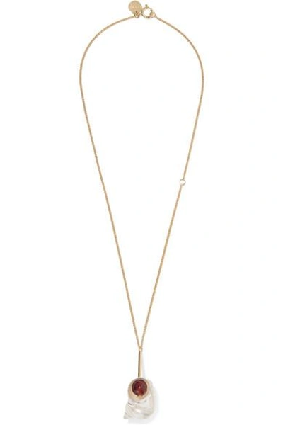 Shop Loewe Gold-plated, Shell And Resin Necklace In White