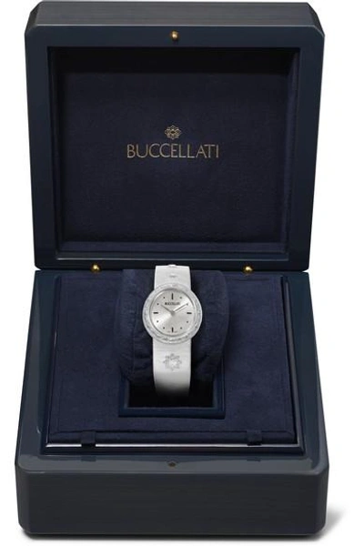 Shop Buccellati Macri 24mm 18-karat White Gold And Diamond Watch