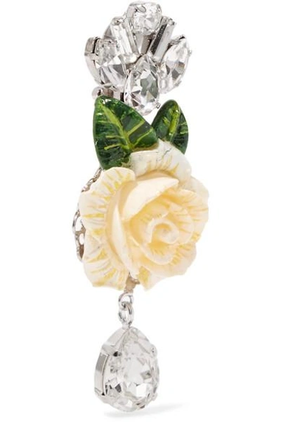 Shop Dolce & Gabbana Silver-plated, Enamel And Crystal Clip Earrings