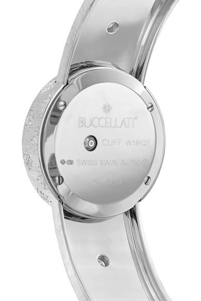 Shop Buccellati Macri 24mm 18-karat White Gold And Diamond Watch