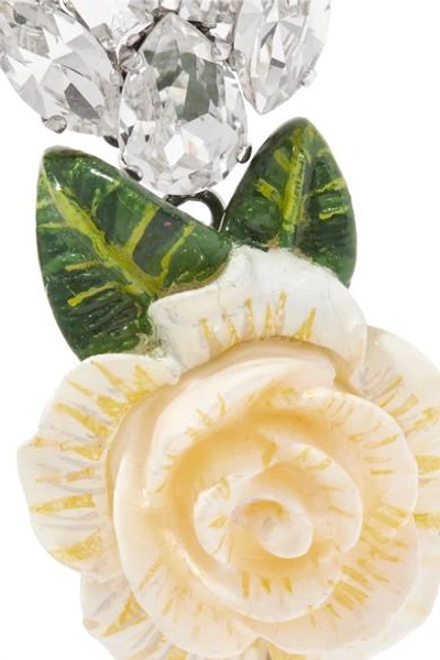 Shop Dolce & Gabbana Silver-plated, Enamel And Crystal Clip Earrings