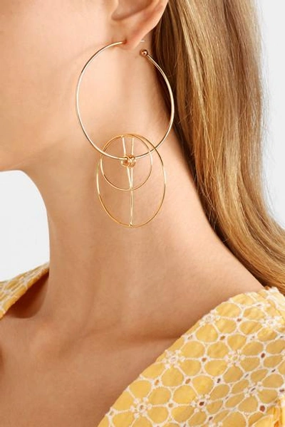 Shop Mercedes Salazar Dos Circulos Gold-plated Earrings