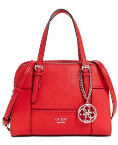Shop Guess Huntley Small Cali Satchel In Poppy/gold