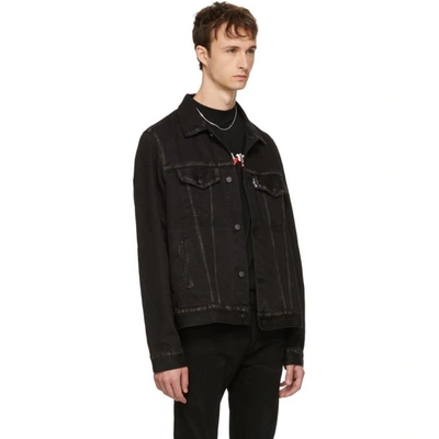 Shop Palm Angels Black Playboi Carti Edition Denim Die Punk Jacket In 7688 Blackw