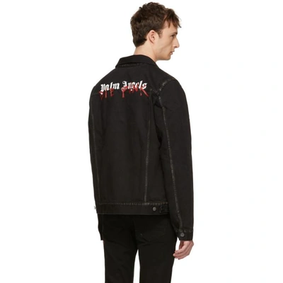 Shop Palm Angels Black Playboi Carti Edition Denim Die Punk Jacket In 7688 Blackw