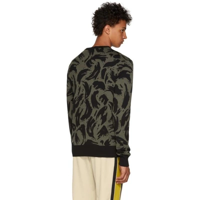 Shop Givenchy Khaki And Black Jacquard Big 4g Sweater In 308 Khaki/b