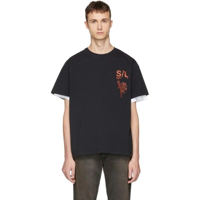 Shop Second / Layer Second/layer Black Shattered Logo T-shirt