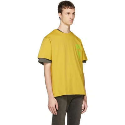 Shop Second / Layer Second/layer Yellow Shattered Logo T-shirt In Maize