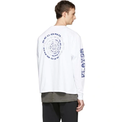 Shop Second / Layer Second/layer White Long Sleeve Slow Wave Spiral T-shirt