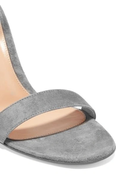 Shop Gianvito Rossi Portofino 85 Suede Sandals In Light Gray
