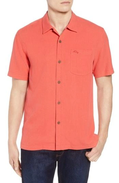 Shop Tommy Bahama Royal Bermuda Standard Fit Silk Blend Camp Shirt In Red Car