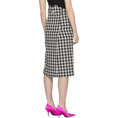 Shop Off-white Black And White Houndstooth Longuette Skirt In Blk & Wht
