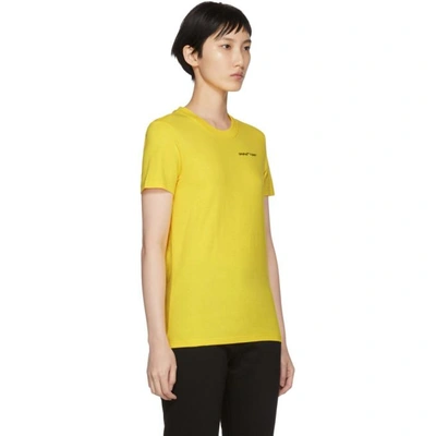 Shop Off-white Yellow Casual Quotes T-shirt