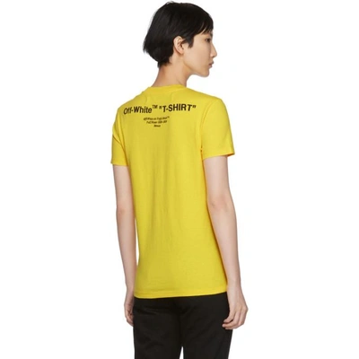 Shop Off-white Yellow Casual Quotes T-shirt