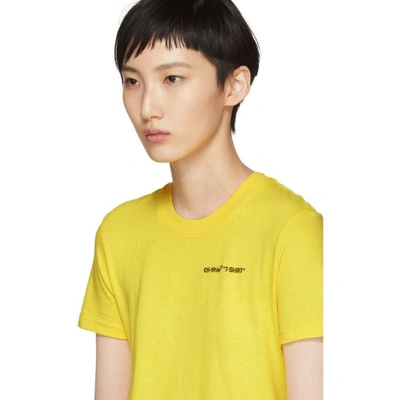 Shop Off-white Yellow Casual Quotes T-shirt