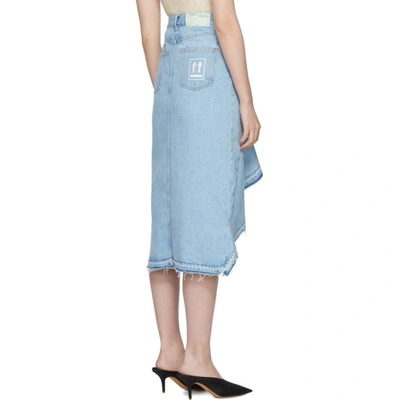 Shop Off-white Blue Denim Ruffles Skirt In Med Blue Wa